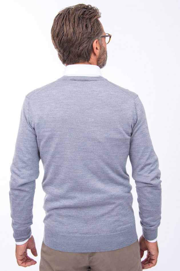 1868 Wollpullover V-Neck in Grau