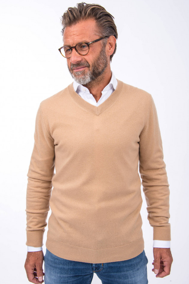 1868 Cashmere Pullover V-Neck in Taupe