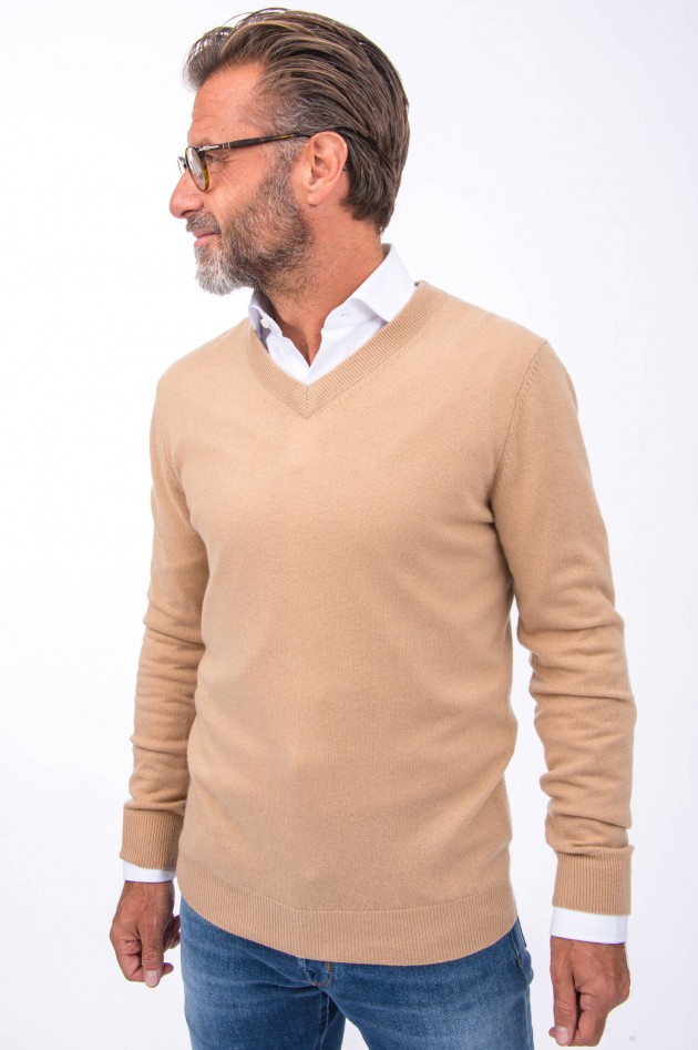 1868 Cashmere Pullover V-Neck in Taupe