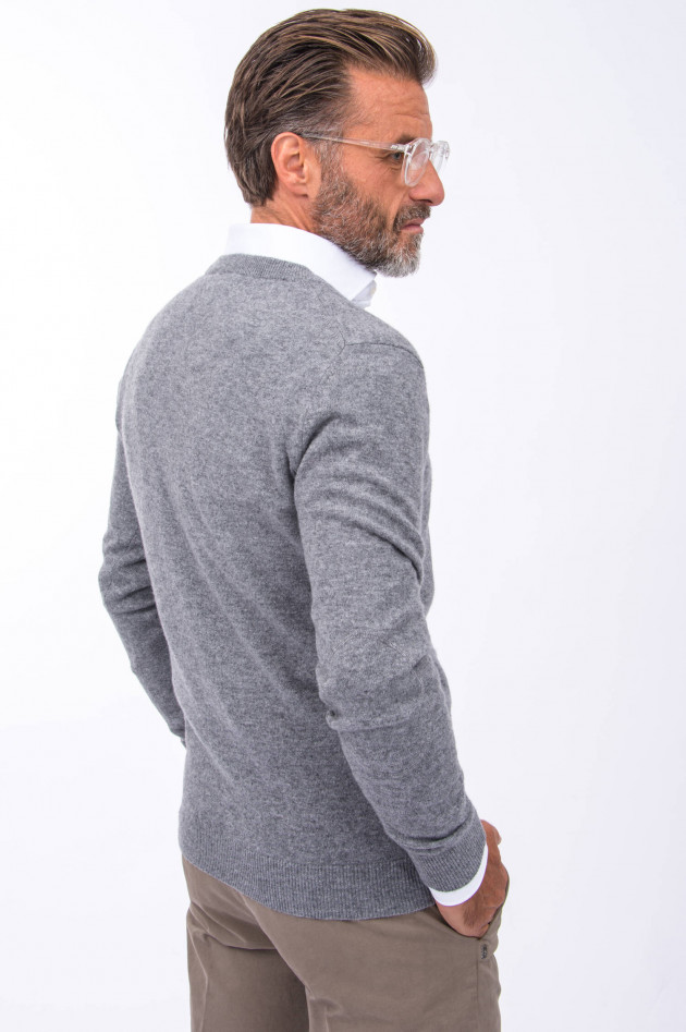 1868 Cashmere Pullover V-Neck in Anthrazit