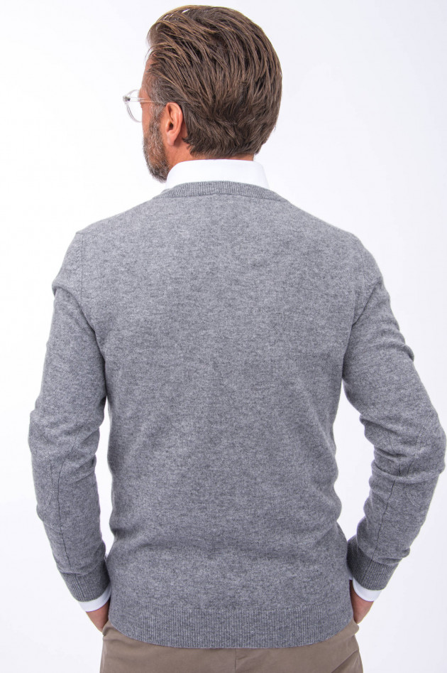 1868 Cashmere Pullover V-Neck in Anthrazit