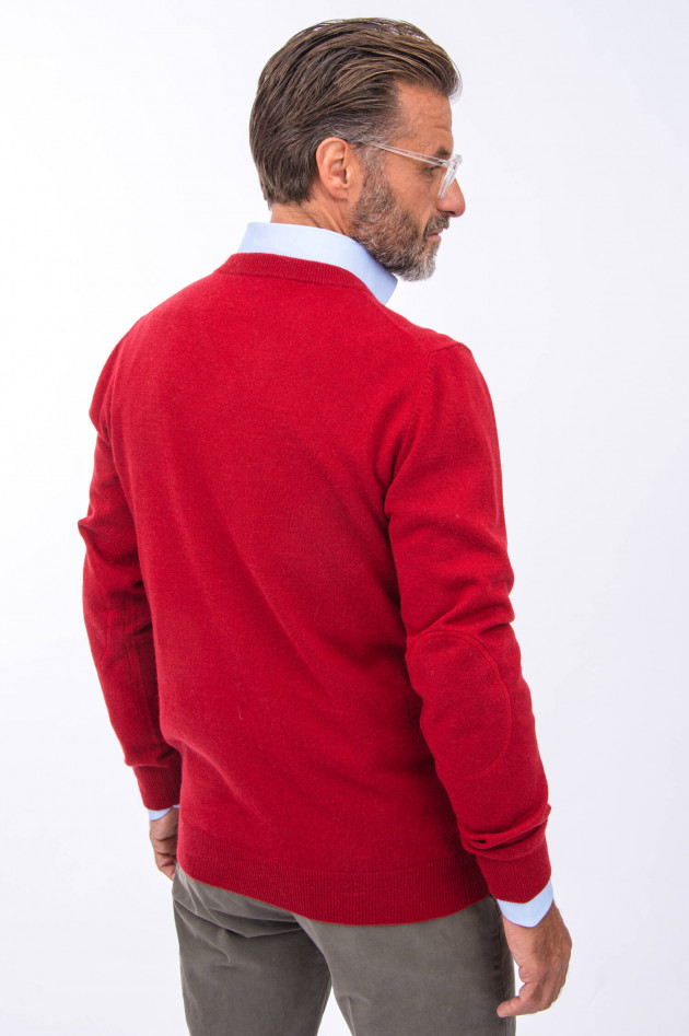 1868 Cashmere Pullover V-Neck in Rot