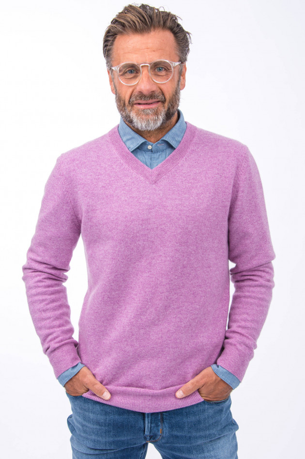 1868 Cashmere Pullover V-Neck in Flieder