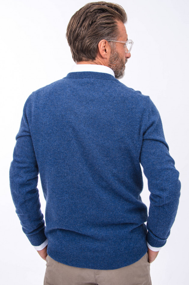 1868 Cashmere Pullover V-Neck in Jeansblau