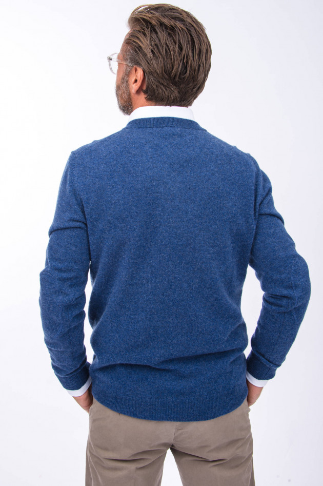 1868 Cashmere Pullover V-Neck in Jeansblau