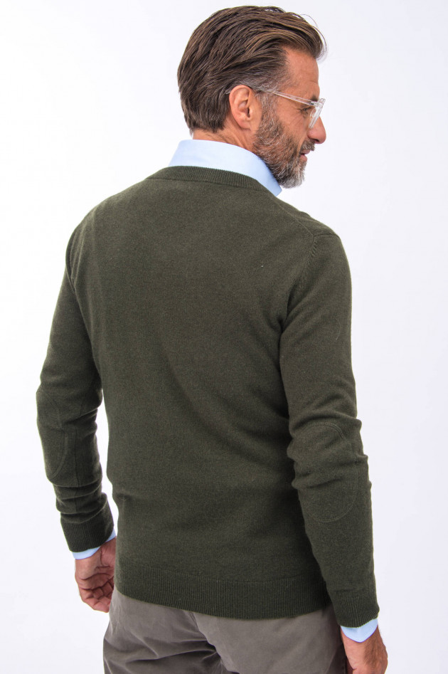 1868 Cashmere Pullover V-Neck in Oliv