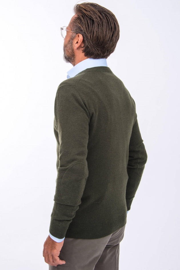 1868 Cashmere Pullover V-Neck in Oliv