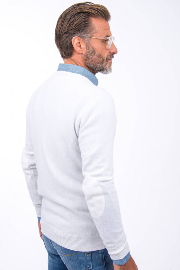 1868 Cashmere Pullover V-Neck in Weiß