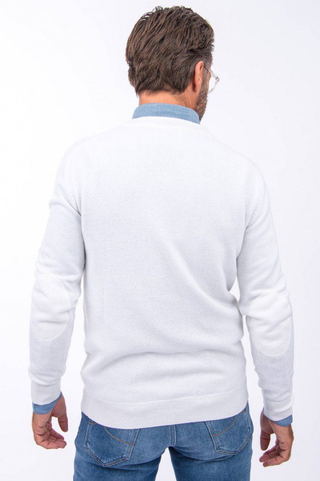 1868 Cashmere Pullover V-Neck in Weiß