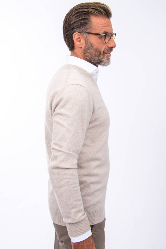 1868 Cashmere Pullover V-Neck in Beige