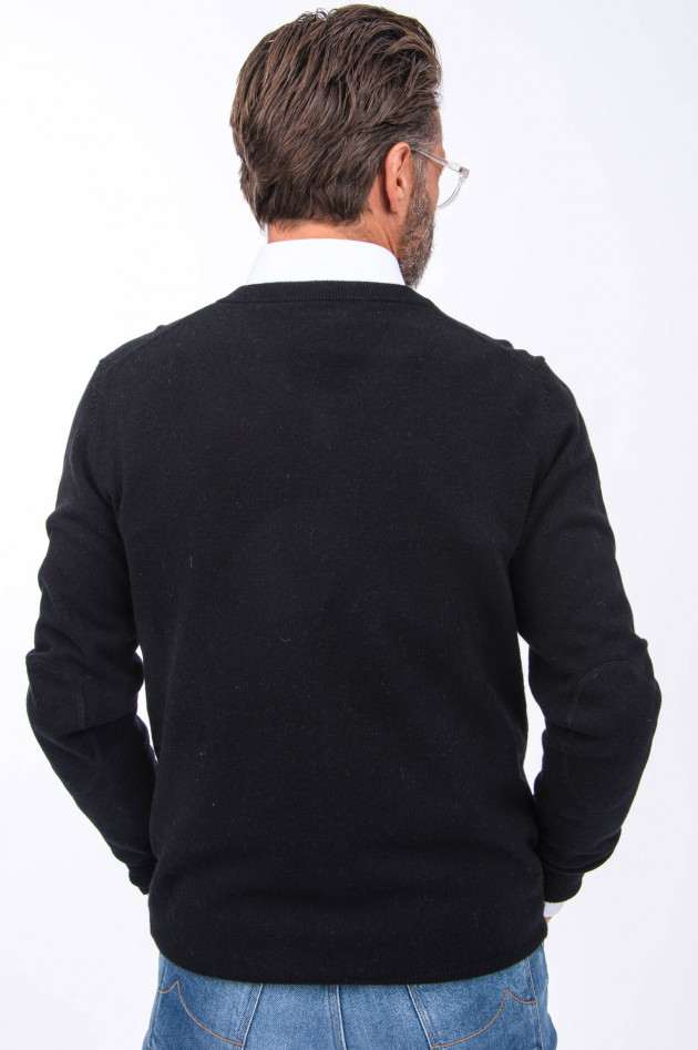 1868 Cashmere Pullover V-Neck in Schwarz