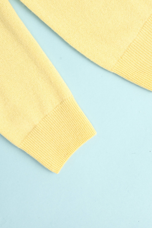 1868 Cashmere Pullover mit V-Ausschnitt in Gelb