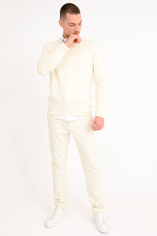 1868 Cashmere Pullover mit V-Neck in Creme