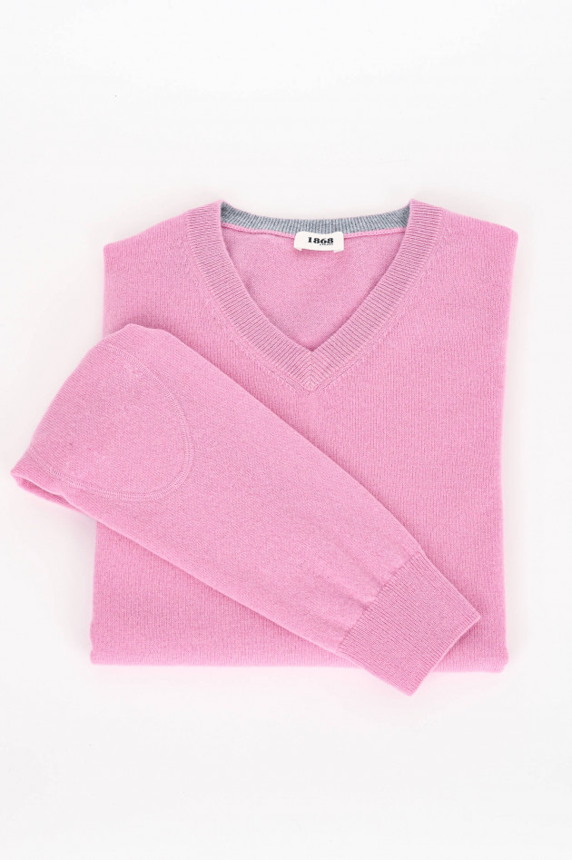 1868 Cashmere Pullover mit V-Neck in Rosa