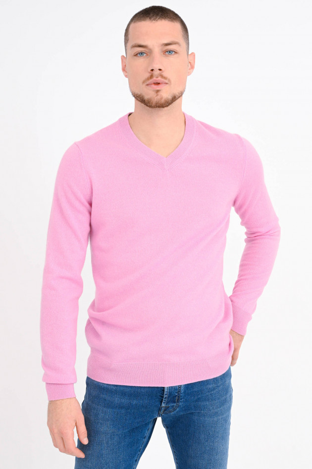 1868 Cashmere Pullover mit V-Neck in Rosa