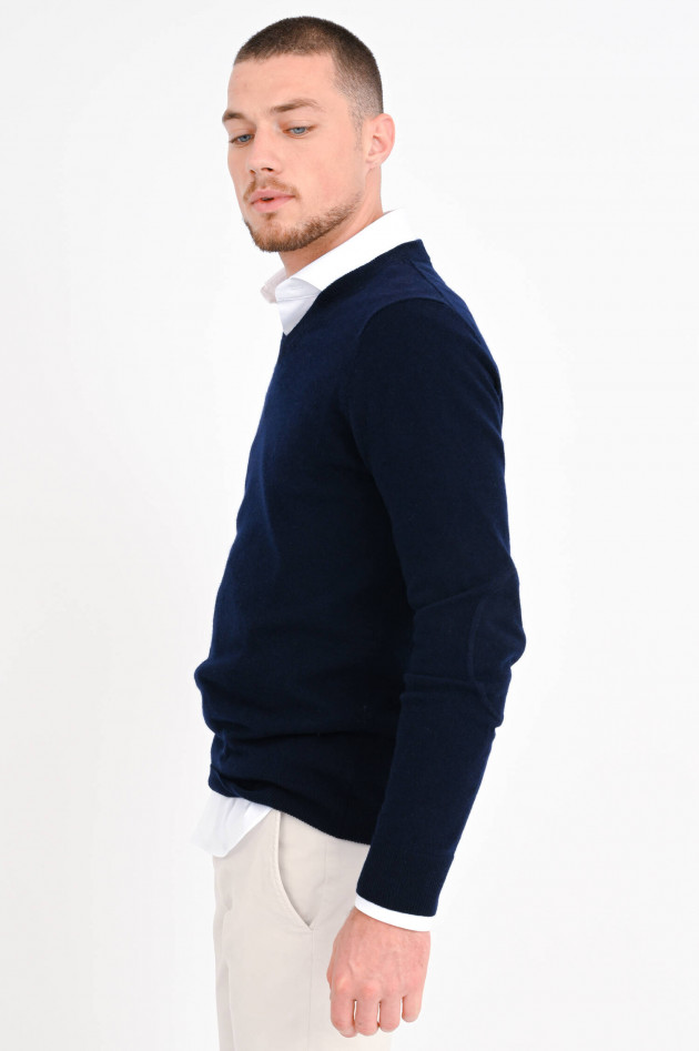 1868 Cashmere Pullover mit V-Neck in Navy