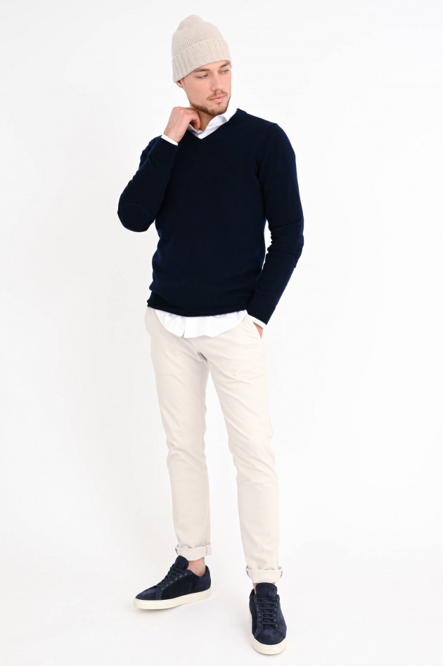 1868 Cashmere Pullover mit V-Neck in Navy