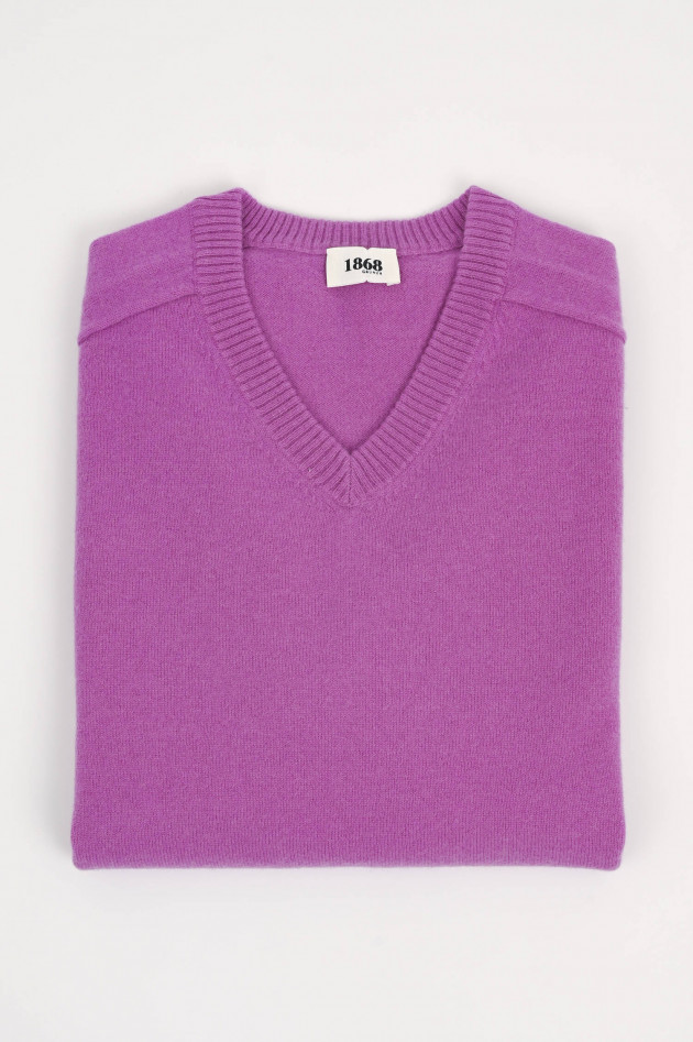 1868 Cashmere V-Neck Pullover in Lila