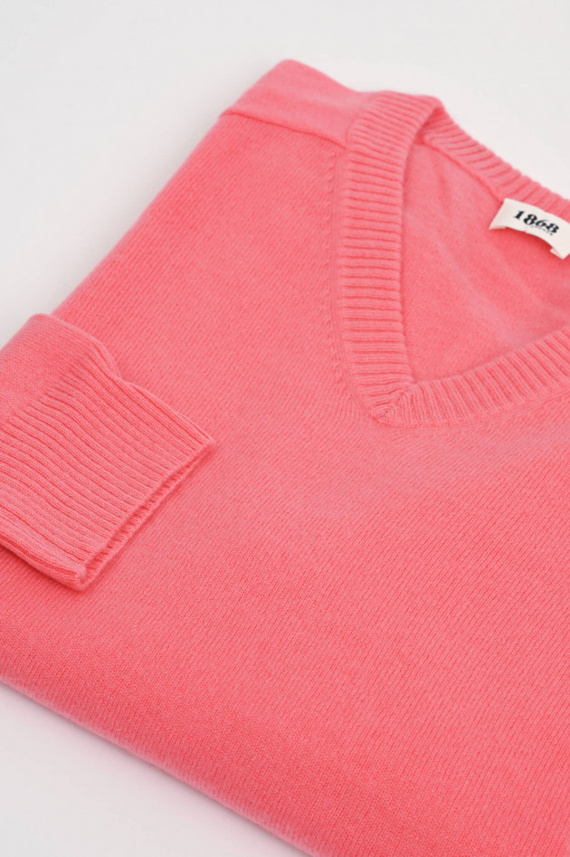 1868 Cashmere V-Neck Pullover in Korall