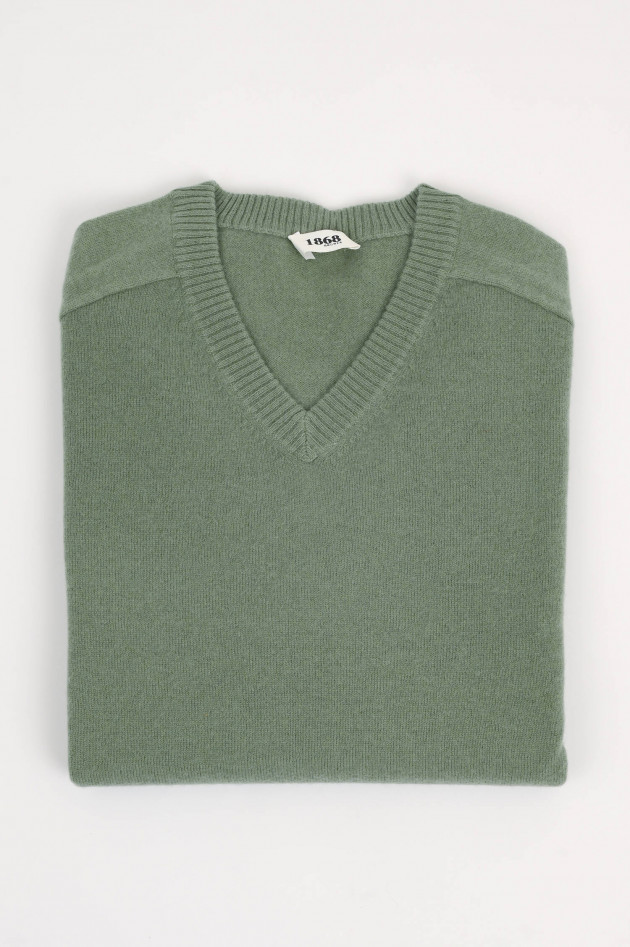 1868 Cashmere V-Neck Pullover in Salbei