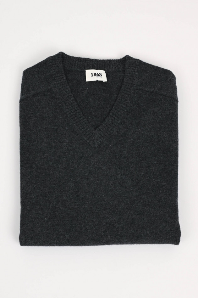 1868 Cashmere V-Neck Pullover in Anthrazit