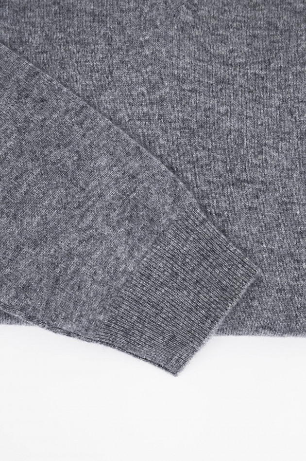 1868 Cashmerepullover mit V-Neck in Grau