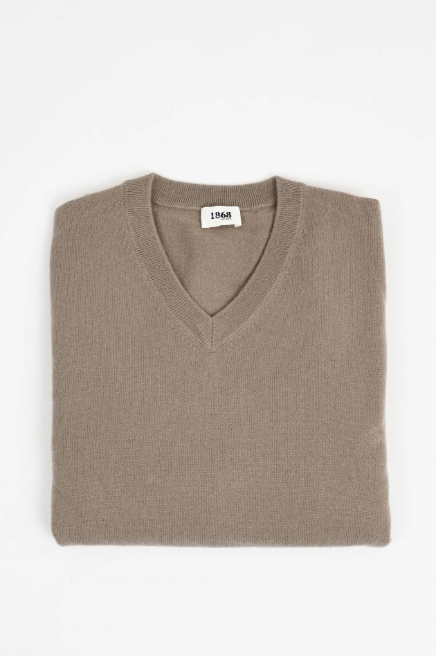 1868 Cashmere-Pullover mit V-Neck in Roasted Cashew