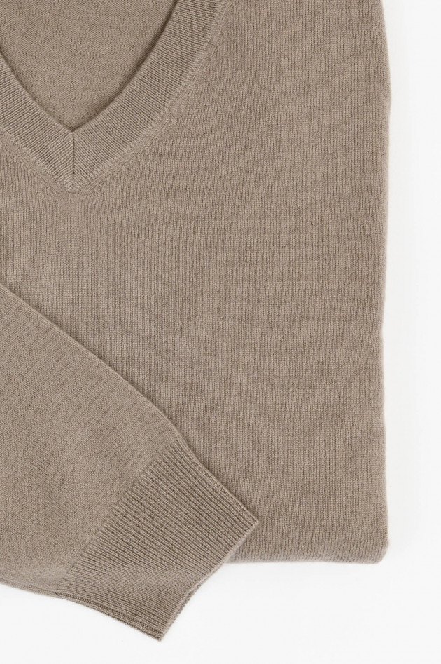 1868 Cashmere-Pullover mit V-Neck in Roasted Cashew