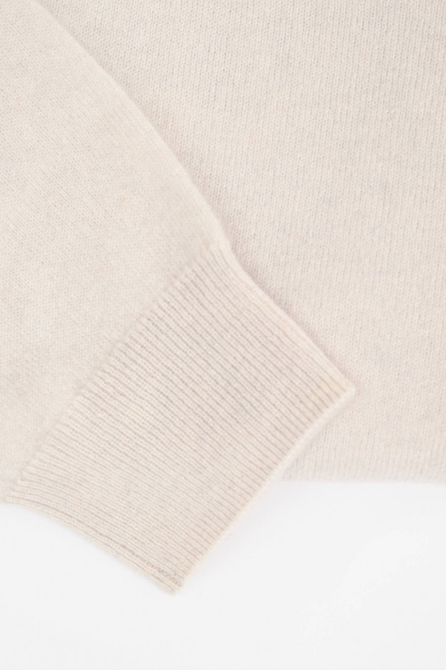 1868 Cashmere-Pullover mit V-Neck in Hellbeige