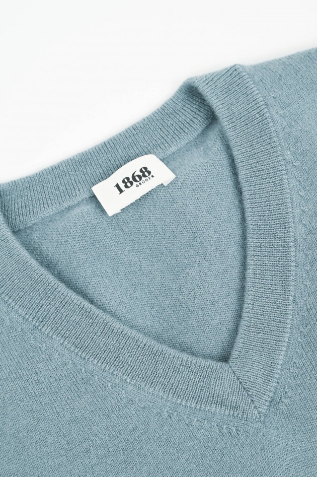 1868 Cashmerepullover mit V-Neck in Slate