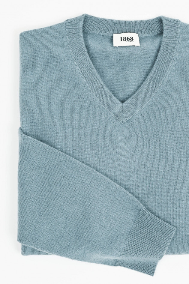 1868 Cashmerepullover mit V-Neck in Slate