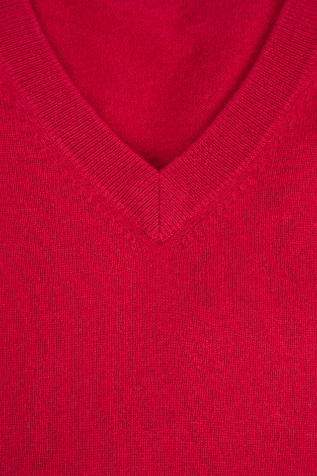 1868 Cashmere-Pullover mit V-Neck in Magenta