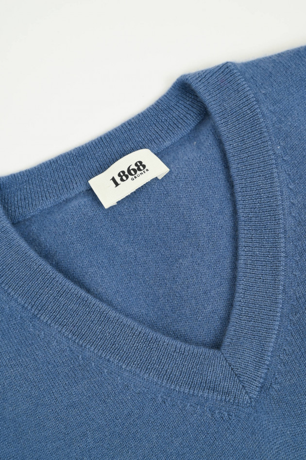 1868 Cashmere-Pullover mit V-Neck in Sea Side