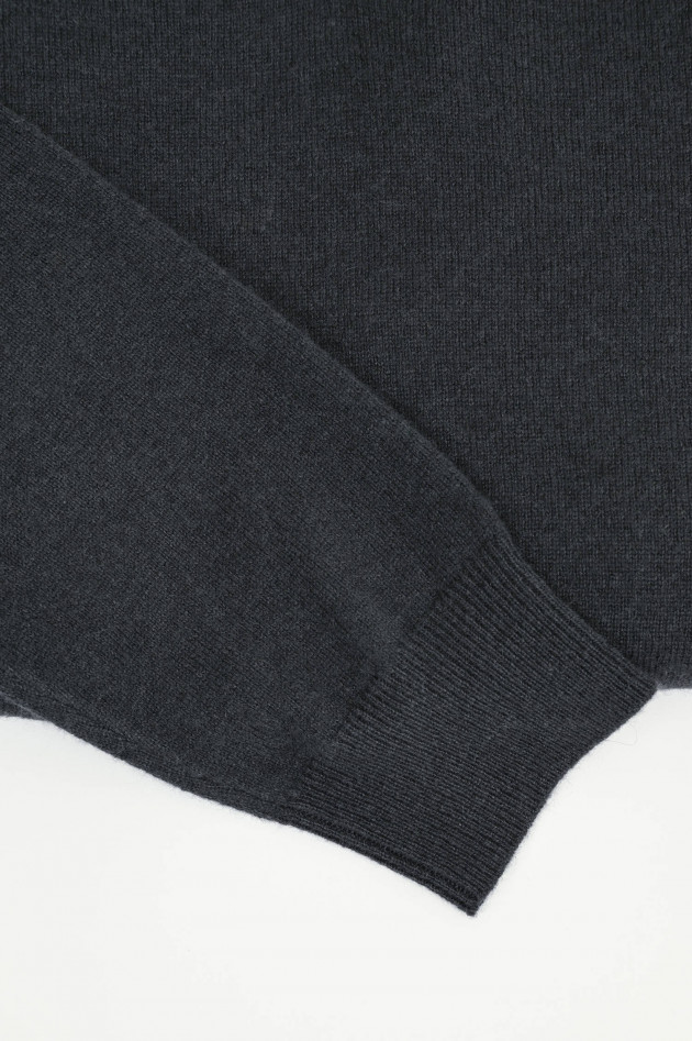 1868 Cashmerepullover mit V-Neck in Anthrazit
