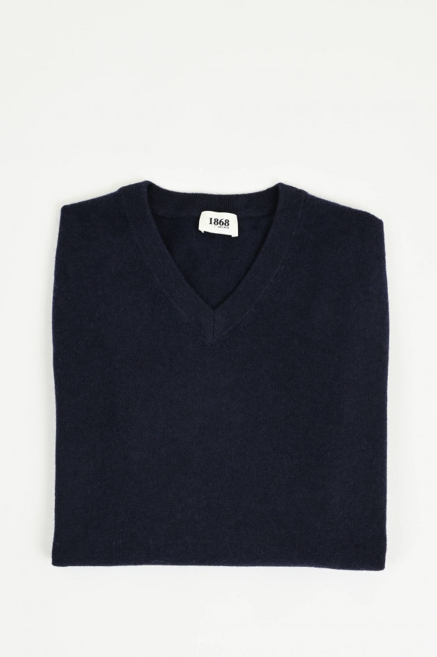 1868 Cashmerepullover mit V-Neck in Marine