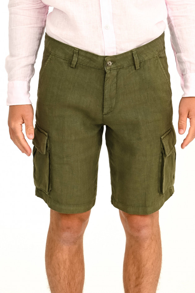 1868 Leinen-Cargoshorts in Oliv