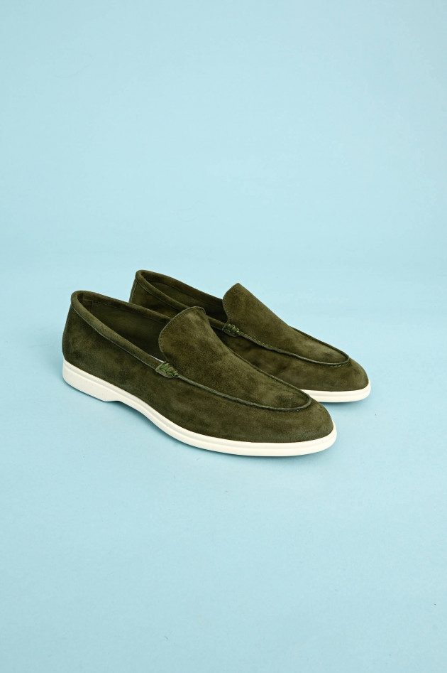 1868 Loafer aus Veloursleder in Oliv