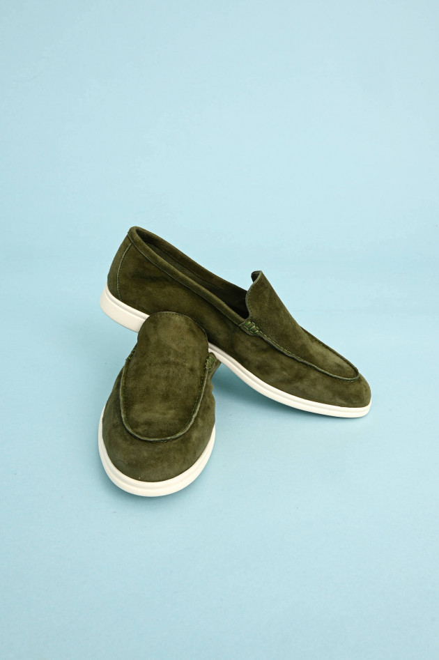 1868 Loafer aus Veloursleder in Oliv