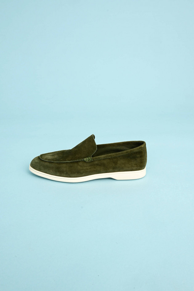 1868 Loafer aus Veloursleder in Oliv