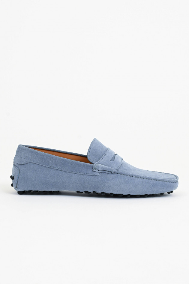 1868 Veloursleder-Mokassin in Taubenblau