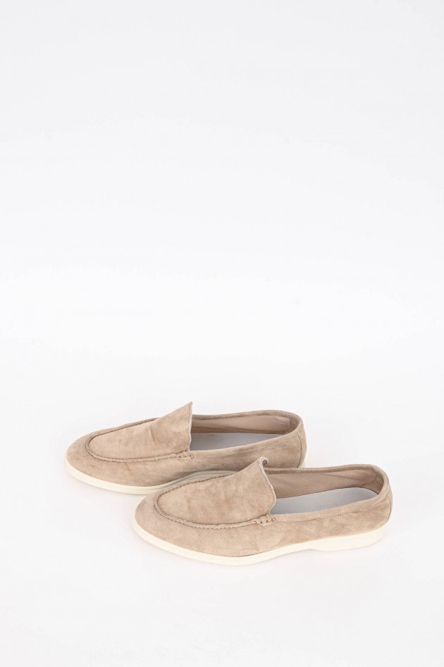 1868 Loafer aus Veloursleder in Beige