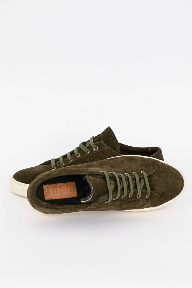 1868 Gefütterter Sneaker aus Veloursleder in Khaki