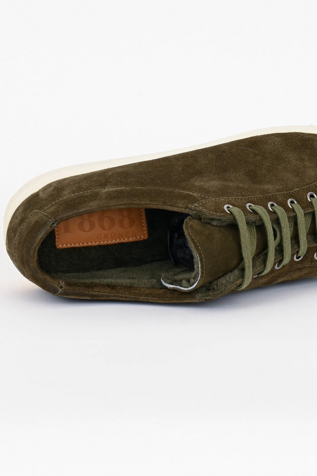 1868 Gefütterter Sneaker aus Veloursleder in Khaki