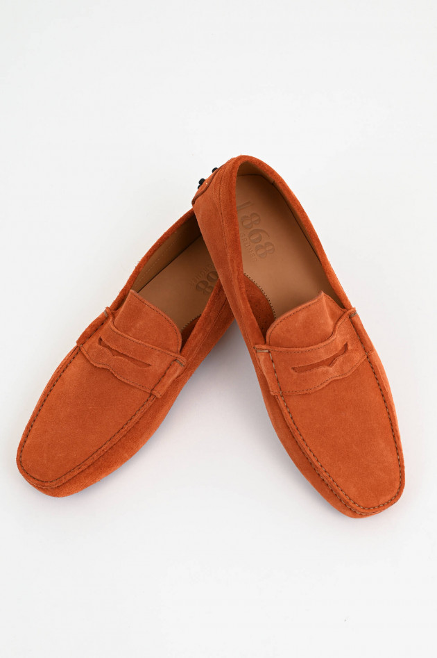 1868 Mokassins aus Veloursleder in Burnt Orange