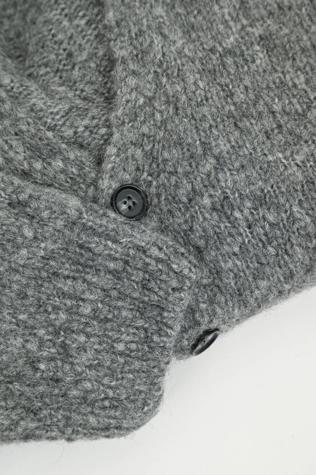 1868 Strickweste aus Woll-Mix in Grau meliert