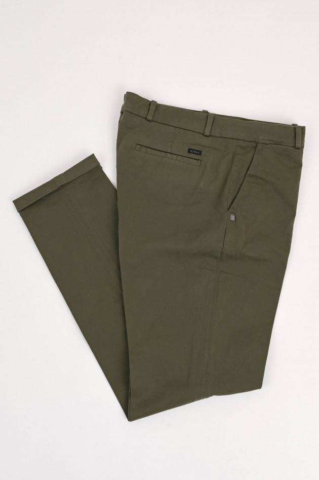 40Weft Baumwollmix Chino in Olivgrün