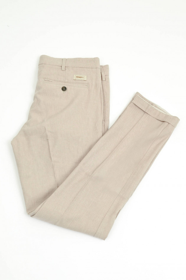 40Weft Leinen-Mix Chino LENNY in Natur