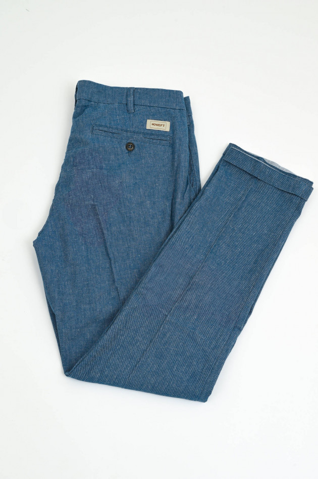 40Weft Denim-Chino LENNY in Blau