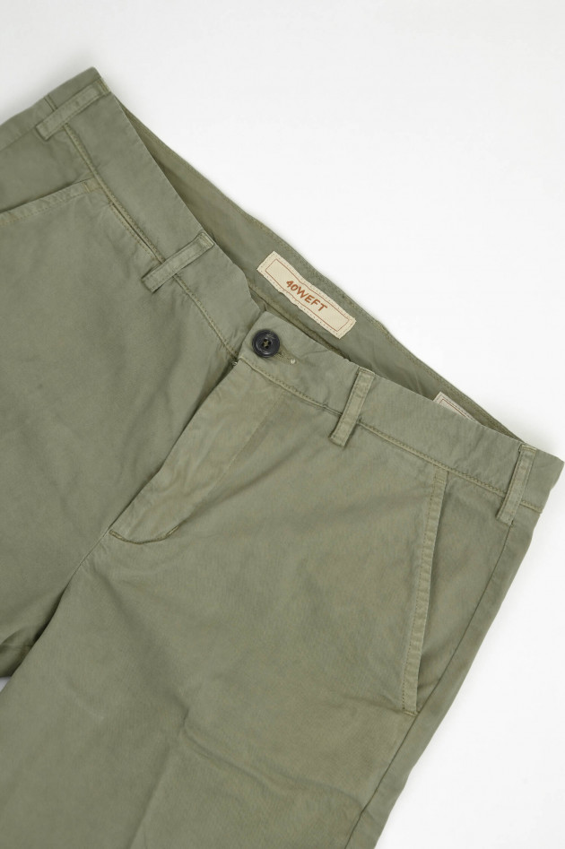 40Weft Baumwoll-Bermuda in Olive