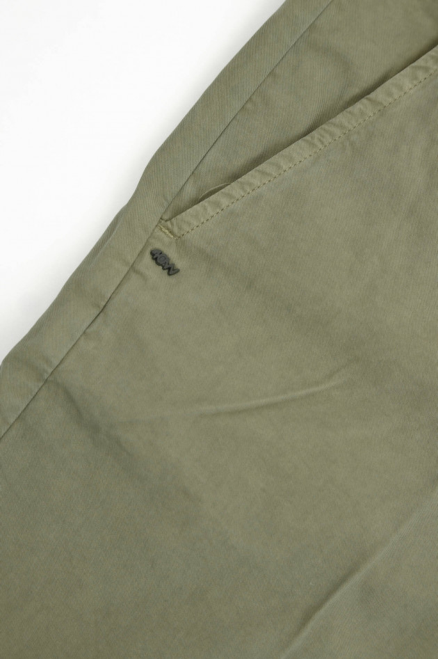 40Weft Baumwoll-Bermuda in Olive